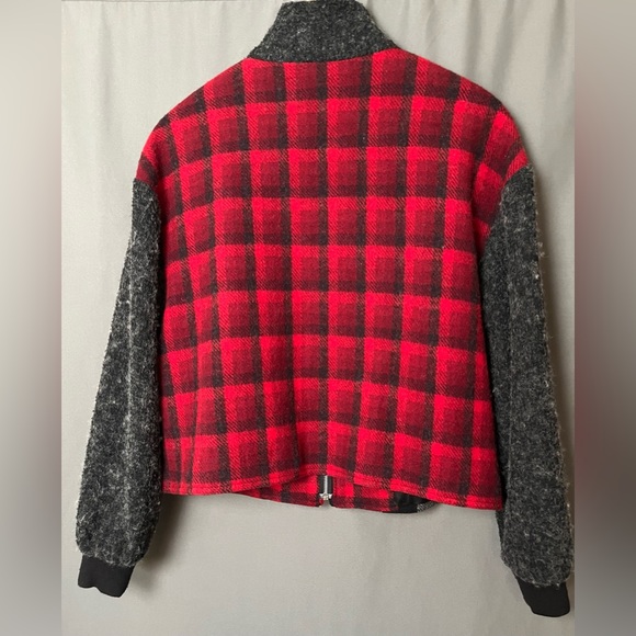Vintage cb Wraps by Canvasbacks M Wool Plaid Multi Pattern Zip Jacket - Picture 2 of 7